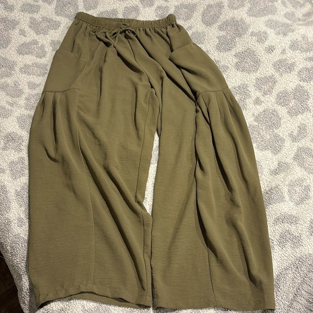 Wide Leg Pants High Waist Drawstring Loose Fit with Pockets,